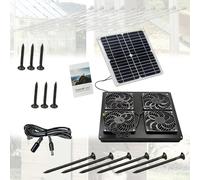 Pack of 1 IP65 Waterproof Photovoltaic Panel Exhaust Unit Including 12W Quick Witted 4 Large Admirers for Cooperatives Shacks Greenhouses Direct Operate Solar Shed Fan for Ventilation