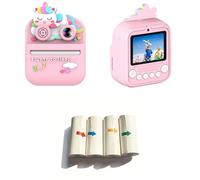 Pack of 1 Kids Digital Camera Creative Set Lenses ABS Safe Case 32GB Memory Card Reader 4 Print Papers Card Reader