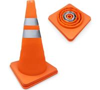 (Pack of 1) MantraRaj 18'' Inch Collapsible Multi-Purpose Pop up Traffic Safety Cones Road Parking Cones Foldable With Reflective Strips