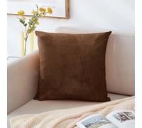 (Pack of 1, Plain Brown Cushions) Velvet Cushion Covers Soft Luxury Embossed Stripe Quilted Cushions Pack of 1,2 & 4