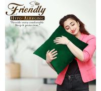 (Pack of 1, Plain Green Cushions) Velvet Cushion Covers Soft Luxury Embossed Stripe Quilted Cushions Pack of 1,2 & 4