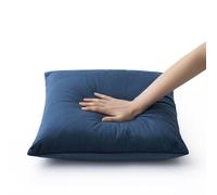 (Pack of 1, Plain Velvet Filled Cushion Navy) Luxury Velvet Filled Cushions Pack of 1, 2 & 4 Quilted Cushion Pads