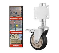 Pack of 1 Red/black Spring-loaded Door Casters,the Shock Absorption Height is 30mm,Swivel Caster Wheels with Brake,Safety,All Terrain,100kg (Color : Black, Size 3 in/with brake)