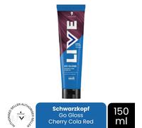 Schwarzkopf LIVE Go Gloss Cherry Cola Red, Colour & Care Hair Glossing for Instant Glossy Hair, with HaptiQ Anti-Damage System, Up to 8 Washes