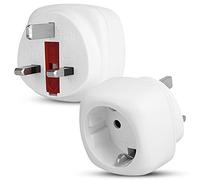 Pack of 1 | Travel Adaptor | EU to UK Plug Adapter | European to UK Adaptor | 2 Pin to 3 Pin | | Euro to UK Plug Adaptor | (White)