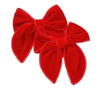 Pack of 1 Velvet Bow Hairpin Women's Hair Clip Hair Bows Bow Hair Pin Non-Slip Hair Accessories for Daily Wear Wedding Party Christmas, Red