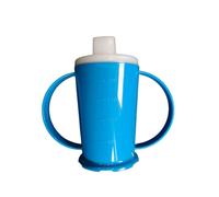 (Pack of 1, Wide Spout) Two Handled Graduated Beaker With lid - Blue