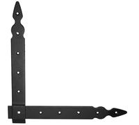 Pack of 1 x Flat Corner L Shape Plate, 300 x 300 mm Black Flat Right Angle Bracket, Powder Coated Steel Repair Brace Support, Joining Mending Plates Connector, Rust and Corrosion Proof