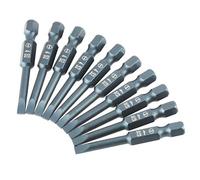 Pack of 10 1/4 Inch Hex Shank Flat Head Drill Bits, 50mm Slotted Screwdriver Bits for Power Tools, Made of S2 Alloy Steel, Perfect for H6.3 x 50mm Applications