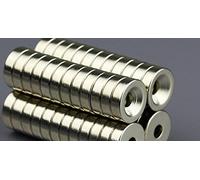 Pack of 10 10 mm x 3 mm Hole 3 mm Neodymium Magnet Ring Magnet with Hole Magnet with Bore Neodymium Magnets Strong Magnets Fridge Magnet Geocaching