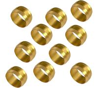 Pack of 10 15mm OD Brass Compression Ferrules, Copper Tube Olives Sleeves