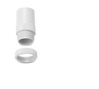 Pack of 10 20mm ADAPTORS Male Thread and Lock-Ring (20mm, White)