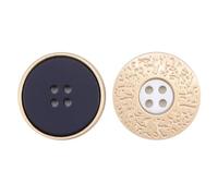 Pack of 10 22 mm Round Buttons Metal Buttons Decorative Buttons 4 Holes Buttons Shirt Buttons Craft Buttons Coat Buttons Suit Buttons Decorative Buttons for Sewing DIY Crafts Clothing Decoration, Navy