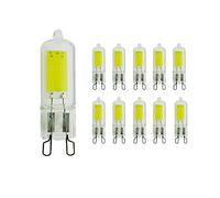 Pack of 10 3.5 W Lighting G9 LED Lamp Cold White 3000 K, 400 Lumens, Replaces 30 W Halogen Lamps, 220 V, Full Glass Body, LED Angle 360°