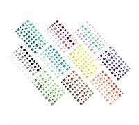 (Pack of 10) 54pcs/Pack Round Assorted Size self Adhesive Enamel dots 30 Mix Colors