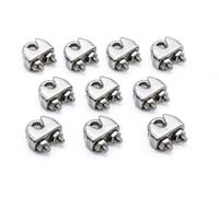 Pack of 10 - 5mm A4 316 Stainless Steel Bulldog Wire Rope Clamps (5mm - 10pcs)