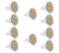 Pack of 10 5W MR11 GU4 LED Bulbs 600lm, 15 5630 SMD, Warm White Light