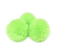 Pack of 10 8 cm Faux Fur Pompoms, Large Artificial Rabbit Fur Pompoms, Fluffy Elastic Plush Balls, Pompom Ball for DIY Hats, Shoes, Pendant, Decoration, Keyring, Fluorescent Green