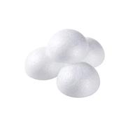 Pack of 10 8 cm Solid White Half Round Shaped Polystyrene Craft Balls for Crafts and Decorating