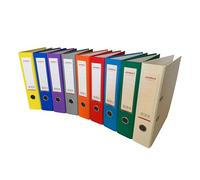Pack of 10 A4 Assorted Colour Paperbacked Lever Arch Files by Janrax