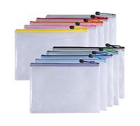Pack of 10 A4 Assorted PVC Mesh Coloured Zip Bags