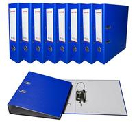 Pack of 10 A4 Blue Paperbacked Lever Arch Files by Janrax - Office Filing folders, Document Organiser, School Stationery, Hospital File Storage, Archive folders, Metal Clip Files