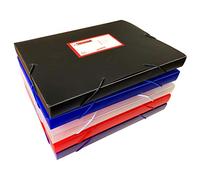 Pack of 10 A4 Clearview Assorted Coloured Box Files with Elastic Closure
