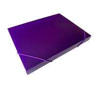 Pack of 10 A4 Clearview Purple Box Files with Elastic Closure