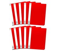 (Pack of 10) - A4 Display Folder/File with 20 Transparent Plastic Pockets Sleeves A4 Document Wallet Folder Presentation Project Book 40 Views Pages | File Organiser | Filling Documents (Red)