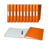 Pack of 10 A4 Orange Paper Over Board Ring Binders by Janrax