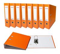 Pack of 10 A4 Orange Paperbacked Lever Arch Files by Janrax