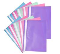 Pack of 10 A4 Project Folder Plastic Wallets Presentation Project Folders A4 Report, Document Files Transparent Cover, Document Organiser Holder Case Plastic with 2 Hole Binding Blip 5 Colors