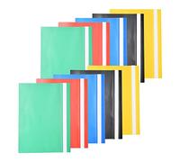 Pack of 10 A4 Project Folder Plastic Wallets Presentation Project Folders A4 Report, Document Organiser Holder Case Plastic, Document Files Transparent Cover with 2 Hole Binding Blip 5 Colors