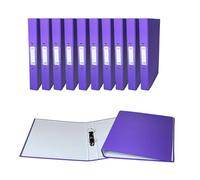 Pack of 10 A4 Purple Paper Over Board Ring Binders by Janrax - Office, School Document Supplies