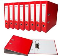 Pack of 10 A4 Red Paperbacked Lever Arch Files by Janrax - Office Filing folders, Document Organiser, School Stationery, Hospital File Storage, Archive folders, Metal Clip Files