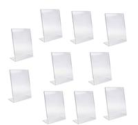 PACK OF 10. A7 Acrylic Poster Menu Holder Lean to Perspex Leaflet Display Stands, Counter Poster Sign Display Holder for Restaurant, Conference Room and Hotel Reception A7 (10.5CM X 7.4CM)