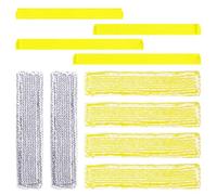 Pack of 10 Accessories for Kärcher Window Vacuum Cleaner WV6 WV 6 Plus WV7, 6 Pieces Microfibre Mop Covers and 4 Pieces Rubber Lip Puller Replacement Accessories Compatible with Kärcher Window Cleaner