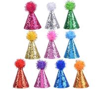 Pack Of 10 Adjustable Small Party Hat Cats Party Supplies For Animal And Dogs With Glitters Features For Birthday Event Festival Pet Hat