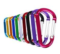 Pack of 10 Aluminium Alloy Carabiner D Hook Clip Key Ring Multicoulor Carabiner for Camping, Hiking or Travel Backpack