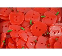 Pack of 10 Apple Shaped Fruit Acrylic Costume Fashion Button Beads (1)