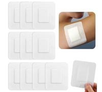Pack of 10 Assorted Adhesive Wound Dressings, Adherent Pads for Wound Care and Infection Prevention, for Small Pressure Sores, Cuts and Grazes, Sterile Individually Wrapped, Hypoallergenic Breathable