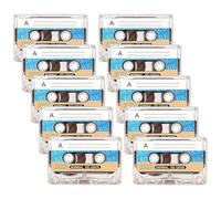 Pack of 10 Audio Cassettes, Empty, Low Noise Audio Cassettes, Empty Cassettes, 60 Minutes Empty Cassettes, Transparent Plastic Cassette Tape Case for Lectures, Seminars and Everyday Recordings