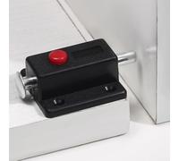 Pack of 10 Automatic Cabinet Door Bolt Latches with Spring Loaded Push Button, Plastic Material for Secure and Functional Door Locking (Black)