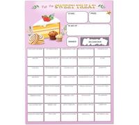 Pack of 10 Bakery Sweet Treats Fundraiser Cards - Large A5 Size - 40 Squares and Scratch Off Winner for Fundraising
