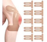 Pack of 10 Beige PreCut Kinesiotapes Knee, Kinesiology Tape, Without Shere, Waterproof and Elastic Physio Tape for Knee Pain (Beige)