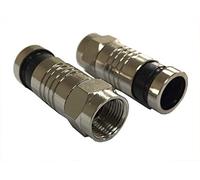 Pack of 10 Black/Nickel Snap Seal Compression Type F Plug Connectors by electrosmart® ~ Suitable for RG6 WF100 Coax Cable