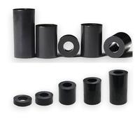 Pack of 10 Black Nylon Spacers & Standoff Washers - Plastic Insulating Washers for M3, M4, M5, M6, M8 Screws (3-30mm Length) Ideal for Electronics, DIY Projects Hardware Applications (M4, 10mm)