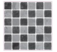 Pack of 10 Black Stone Travertine Effect Mosaic Tile transfers Stickers Kitchen Bathroom Stick on Tile Peel and Stick on Wall Tile