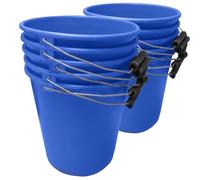 Pack of 10 Blue Plastic Calf 1 GAL Bucket, Heavy Duty with Metal Handle 5L Animal Feed Water Buckets