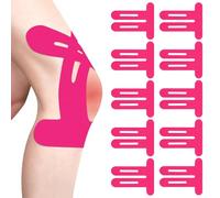 Pack of 10 Blue PreCut Kinesiotapes Knee, Kinesiology Tape, Without Shere, Waterproof and Elastic Physio Tape for Knee Pain (Pink)